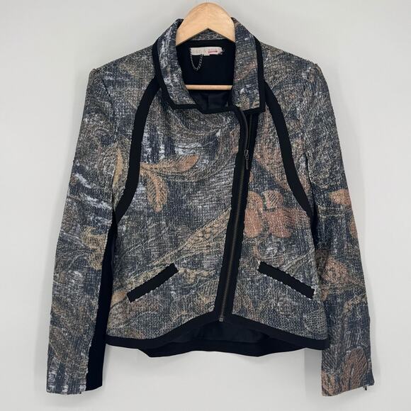 Anthropologie San & Soni Sequin Biker Jacket Vintage Sz 6 Avant Garde Steampunk - Picture 1 of 9